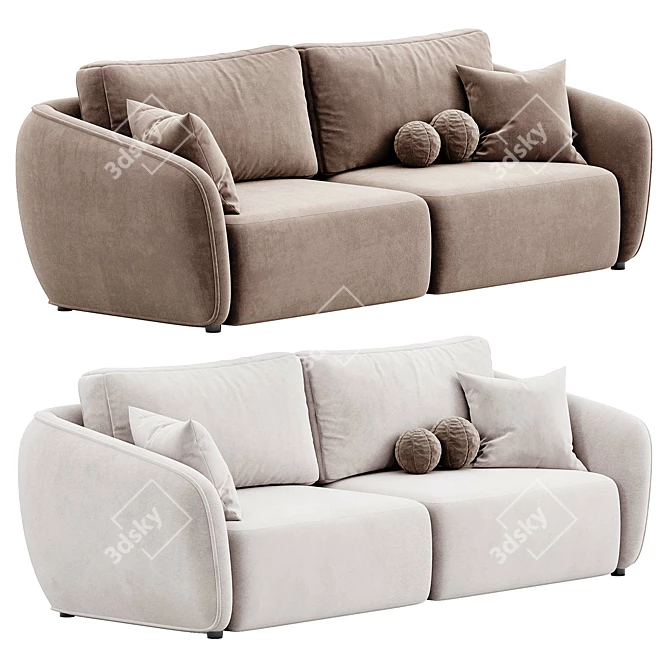 Modern Chic Sofa Moon Blanche 3D model image 2