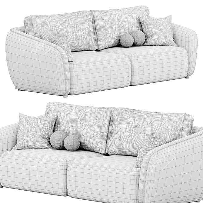 Modern Chic Sofa Moon Blanche 3D model image 4