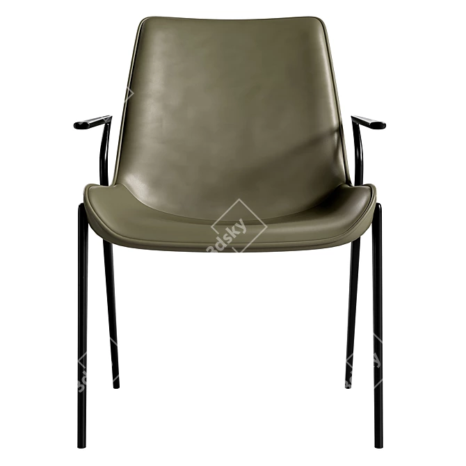 Modern Gray Chair Ehssen 3D model image 2