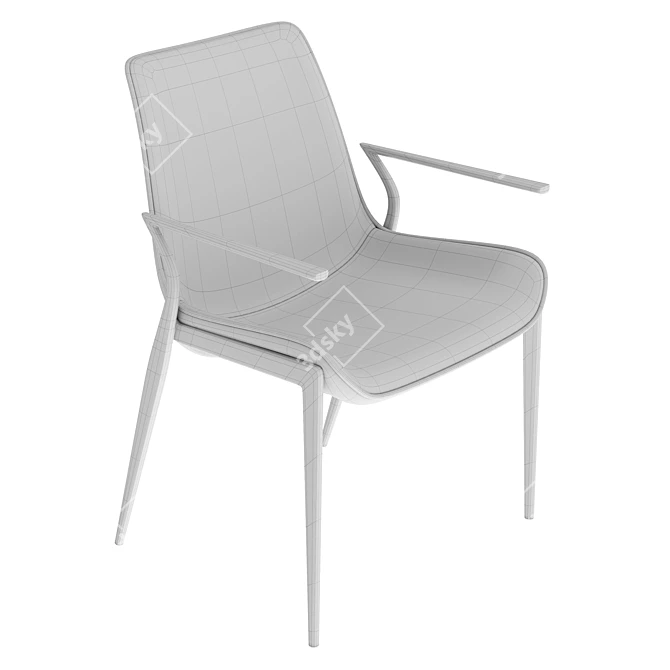 Modern Gray Chair Ehssen 3D model image 5