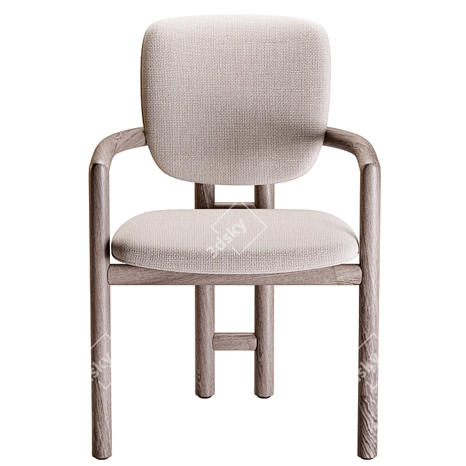 Elegant Madeira Dining Chair 3D model image 2