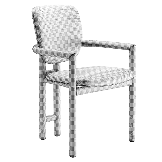 Elegant Madeira Dining Chair 3D model image 4