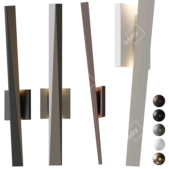 Sleek Blade Design LED Sconce 3D model image 1