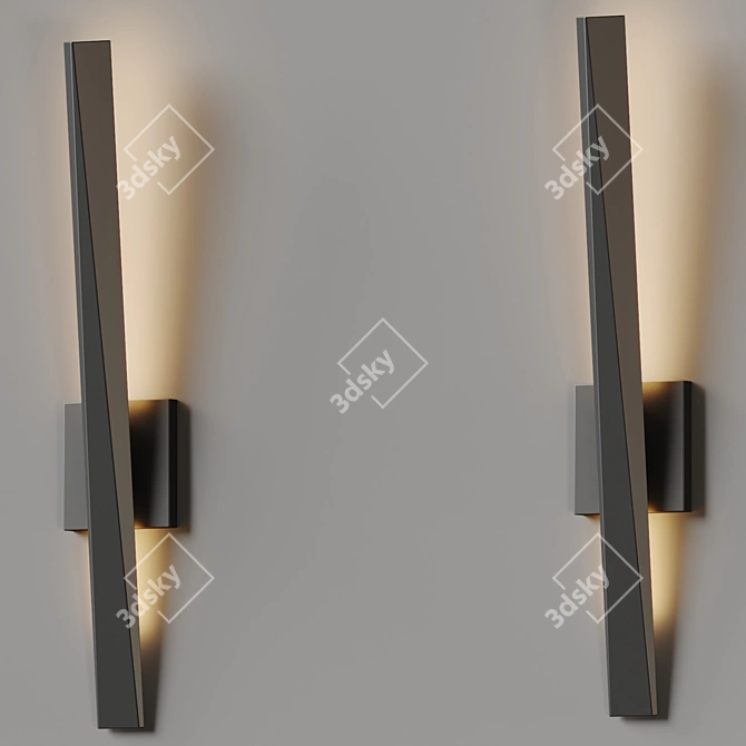 Sleek Blade Design LED Sconce 3D model image 2