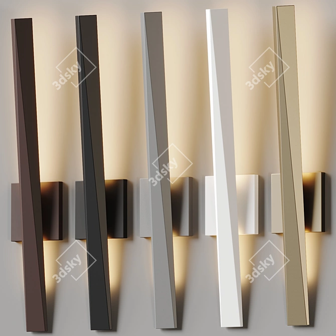 Sleek Blade Design LED Sconce 3D model image 4