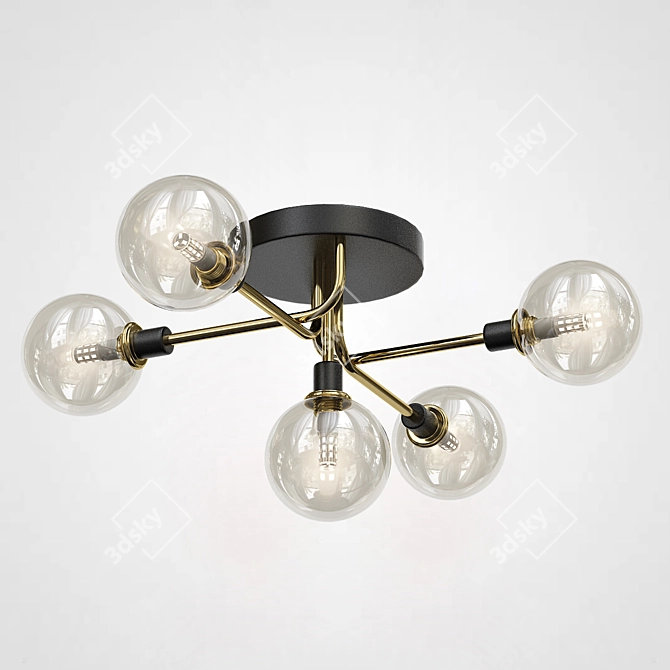 NEXO 5 Amber Gold Chandelier 3D model image 2