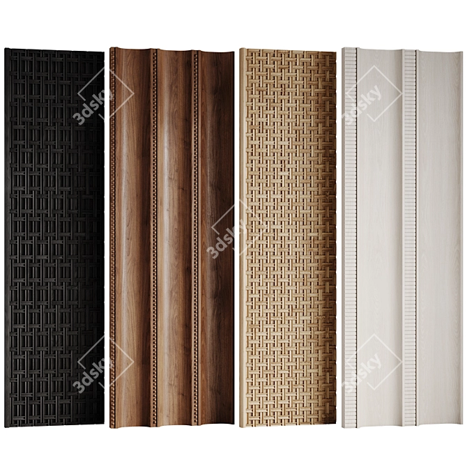 Decorative Wooden Panels Set 3D model image 1