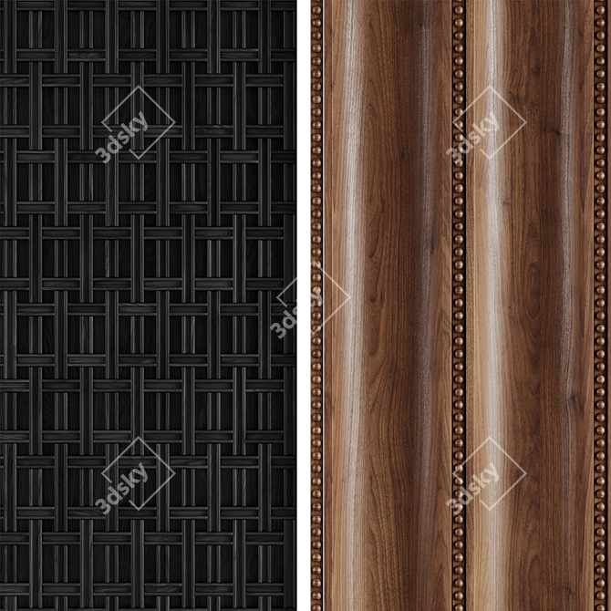 Decorative Wooden Panels Set 3D model image 3