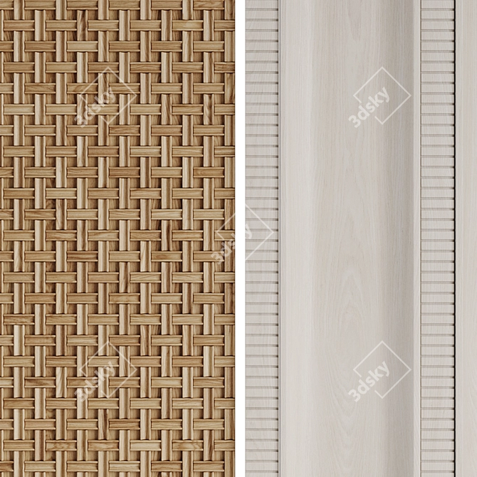 Decorative Wooden Panels Set 3D model image 4