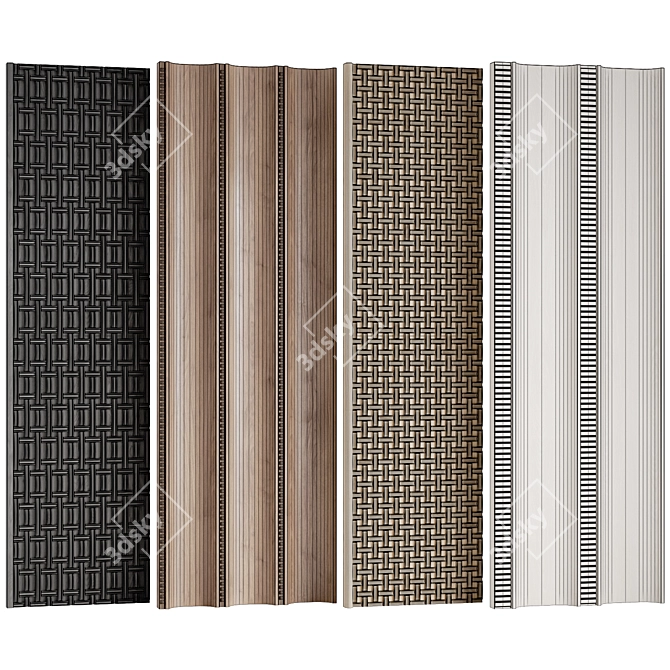 Decorative Wooden Panels Set 3D model image 6