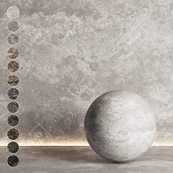 Rustic Travertine Stone Texture Pack 3D model image 1