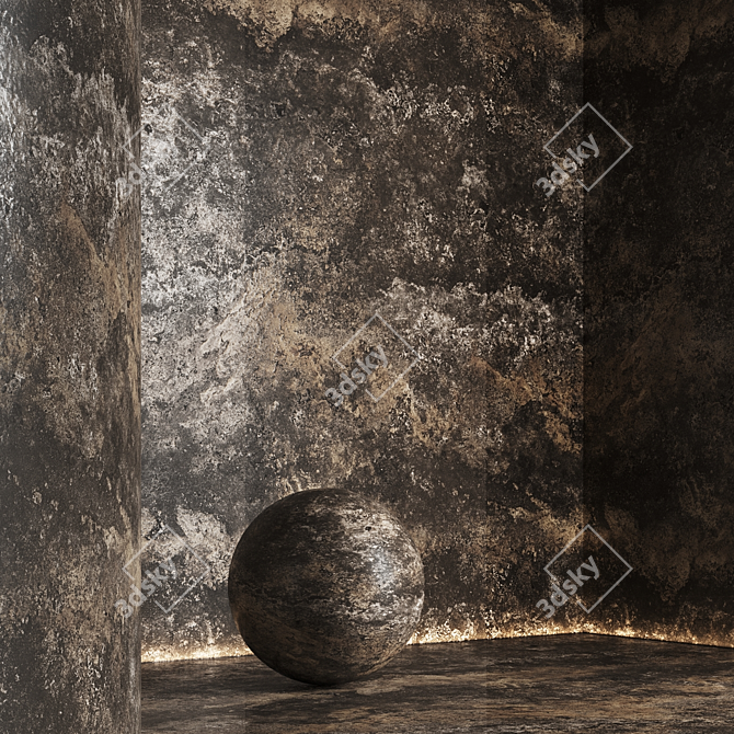 Rustic Travertine Stone Texture Pack 3D model image 4