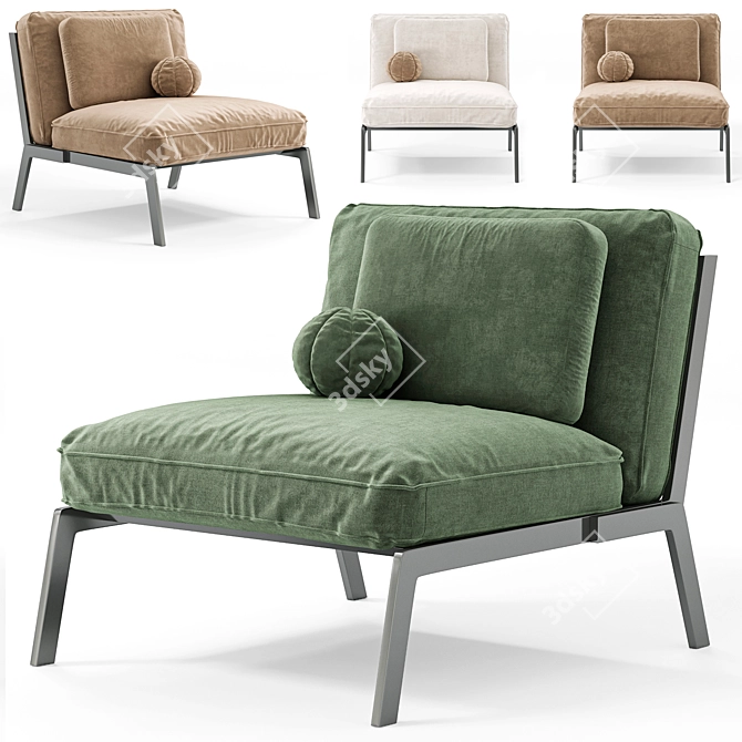 Versatile Happy Armchair by Flexform 3D model image 3