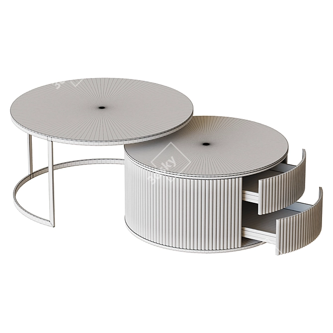 Modern Round Coffee Table Set 3D model image 3