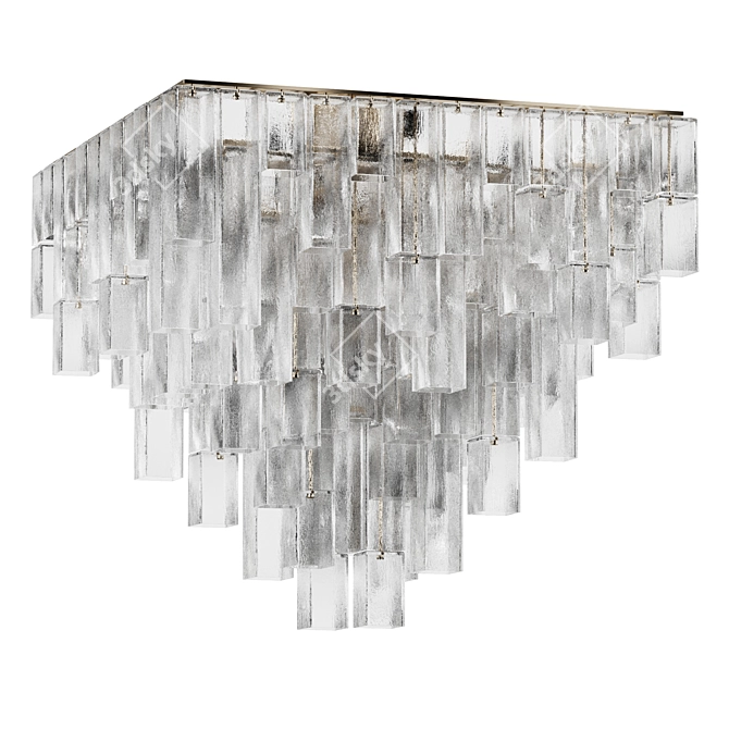 Asymmetric Deco Crystal Chandelier 3D model image 1