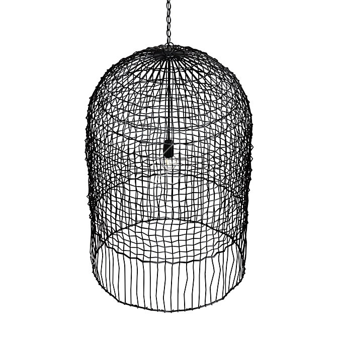 Modern Rattan Net Pendant 3D model image 2