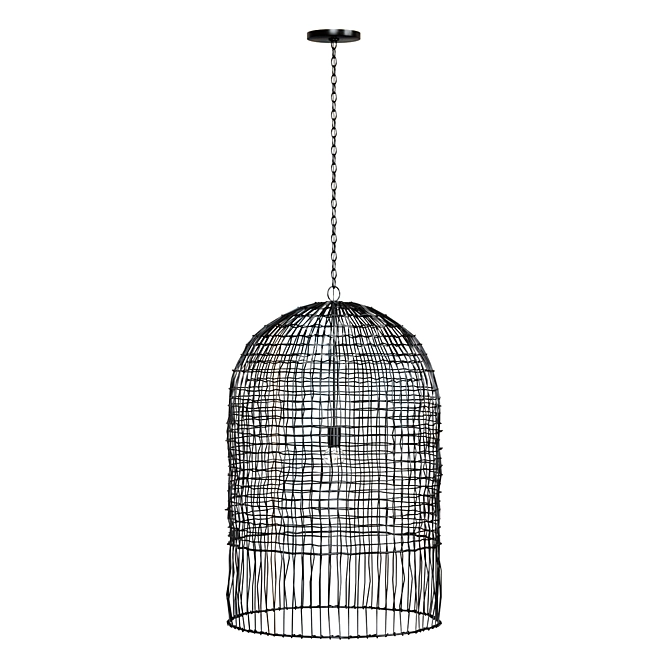 Modern Rattan Net Pendant 3D model image 3