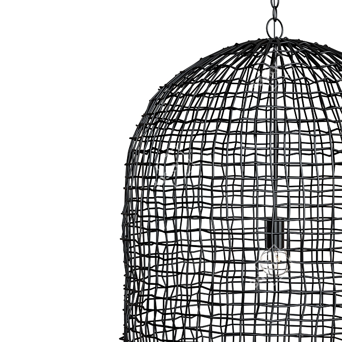 Modern Rattan Net Pendant 3D model image 4