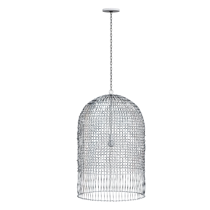 Modern Rattan Net Pendant 3D model image 5