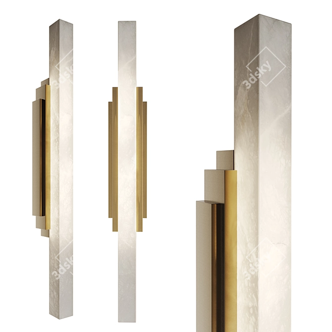 Modern Luxury Skyline Wall Sconce 3D model image 1