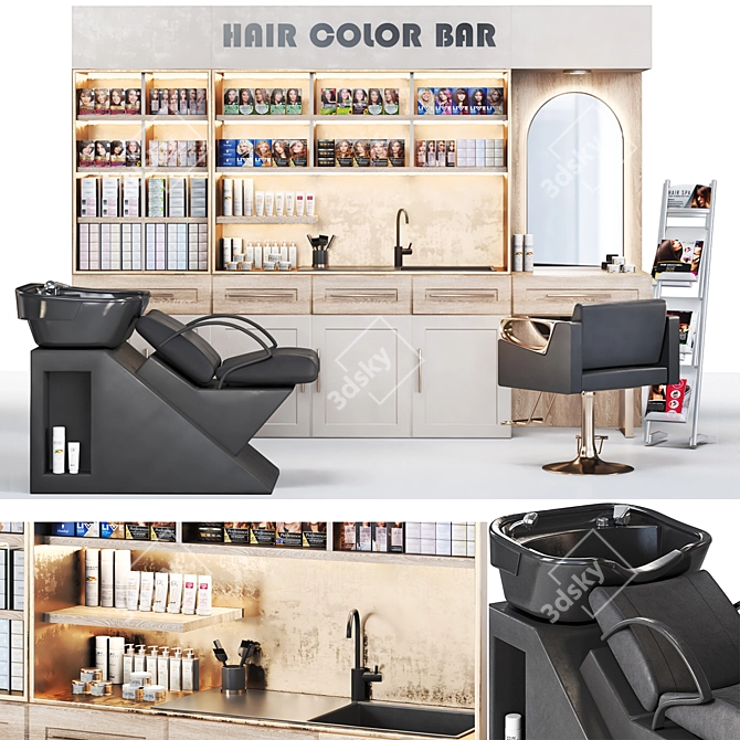 Hair ColorBar: 37 Shades + Masks 3D model image 1