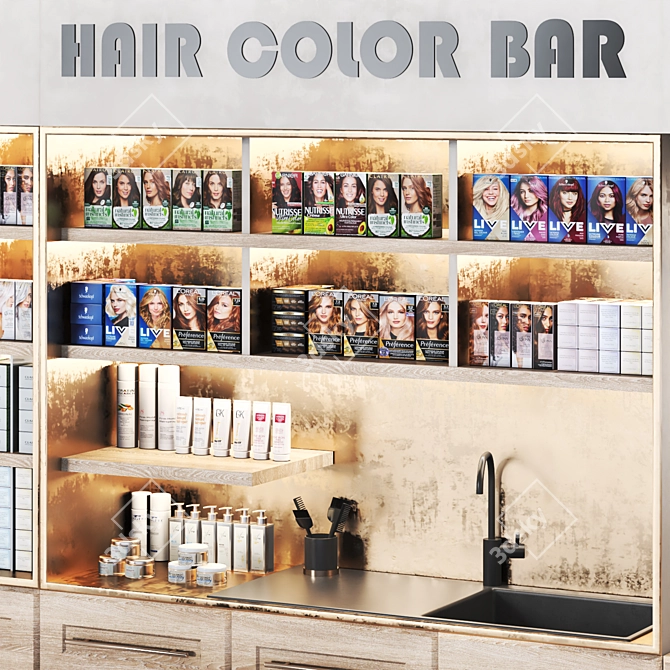 Hair ColorBar: 37 Shades + Masks 3D model image 2