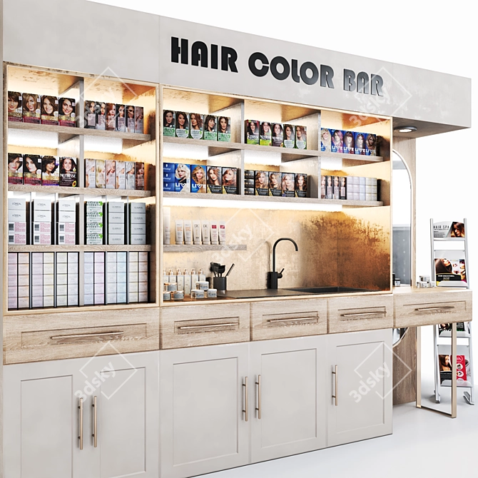 Hair ColorBar: 37 Shades + Masks 3D model image 6