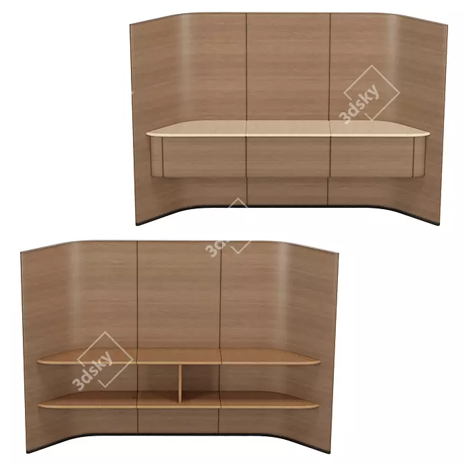 Luxury Trust Office Screen Panels 3D model image 4