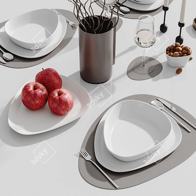 Scandinavian Style Table Setting 3D model image 2