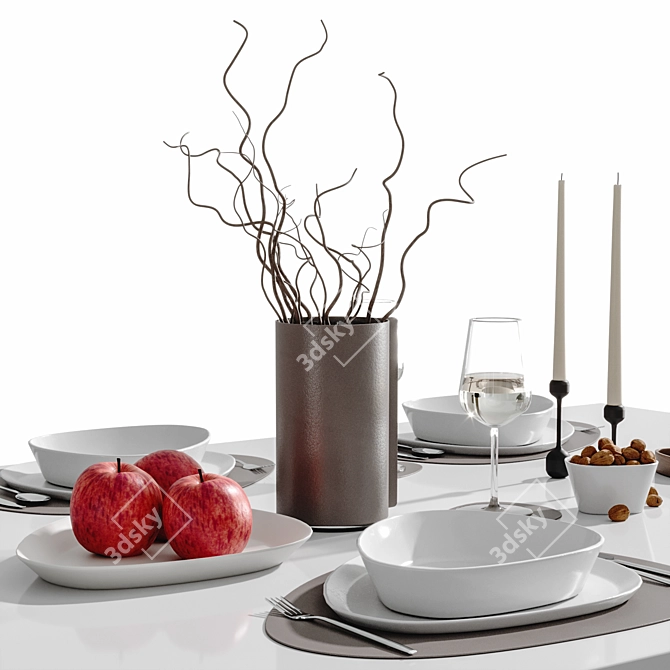 Scandinavian Style Table Setting 3D model image 3