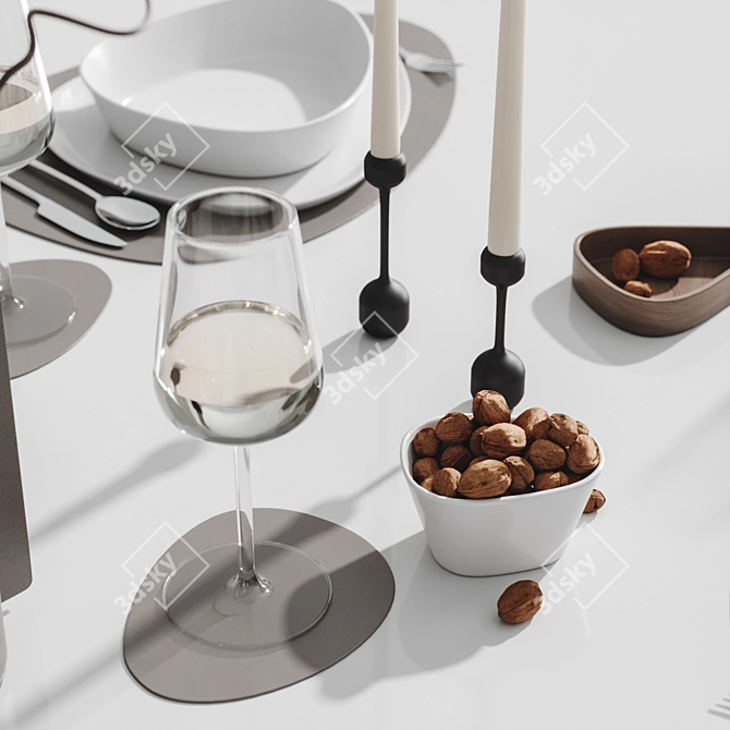 Scandinavian Style Table Setting 3D model image 4