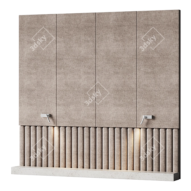 Soft Fabric Wall Panel Set 3D model image 1