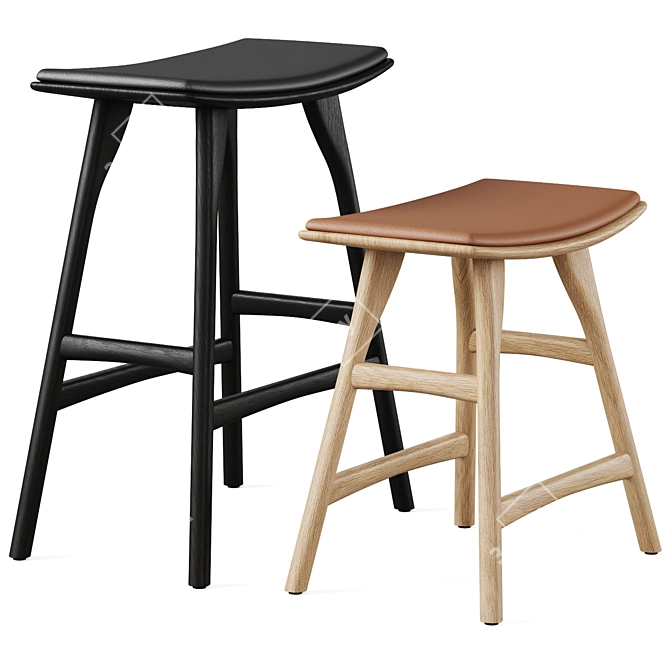 Osso Stools by Ethnicraft 3D model image 2