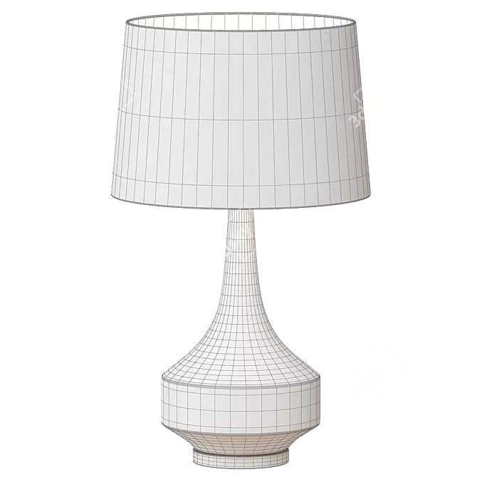 Modern White Table Lamp, Version 2013 3D model image 3