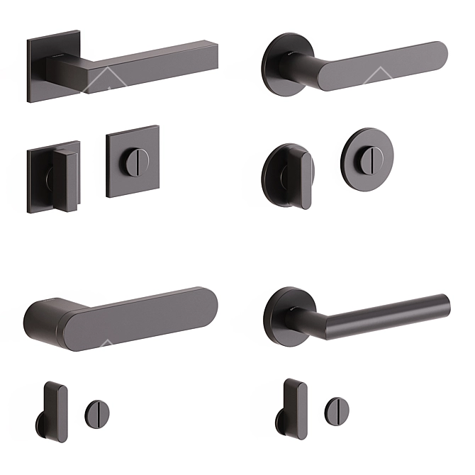 Olivari Set 1 Door Handles 3D model image 1