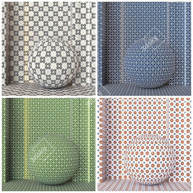 23 Color Ceramics Texture Set 3D model image 3