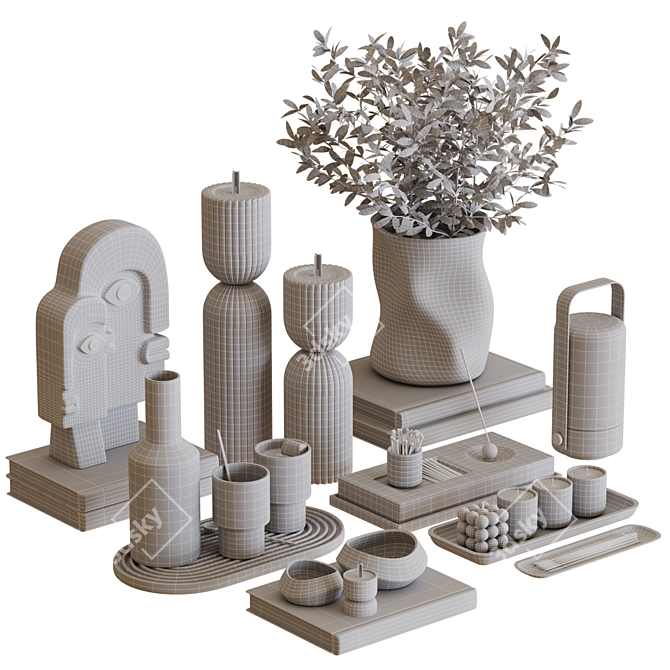 3DsMax Decorative Set Renders 3D model image 7