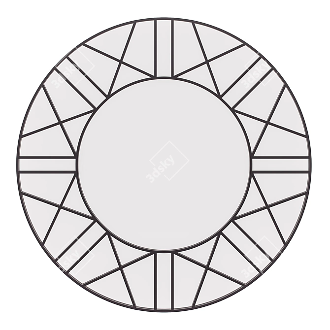 Round Mirror with Segments 3D model image 2