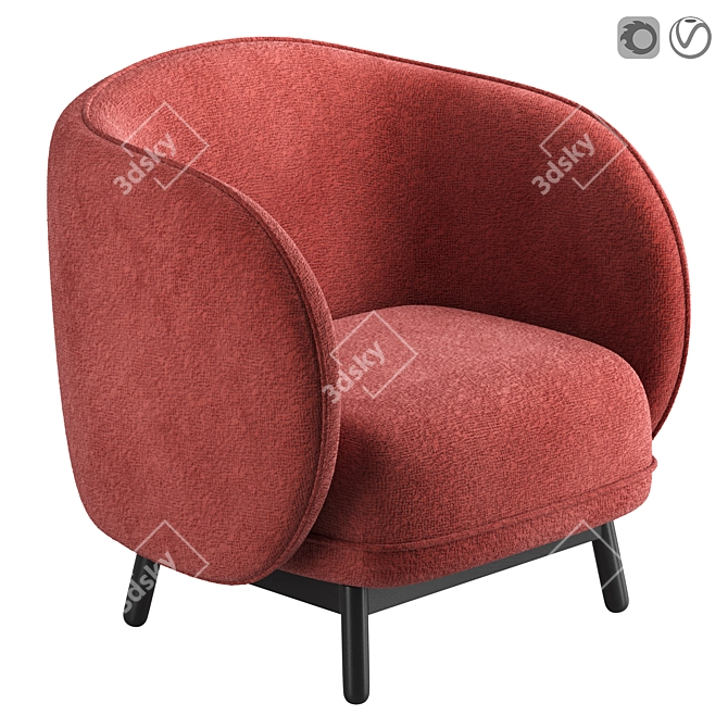 Designer Lover Lounge Chair 3D model image 1