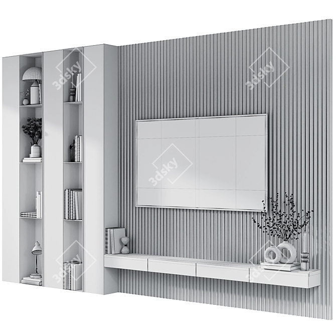 Modern TV Wall Decor Set 3D model image 4