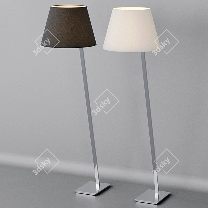 Modern Steel and Fabric Floor Lamp 3D model image 7