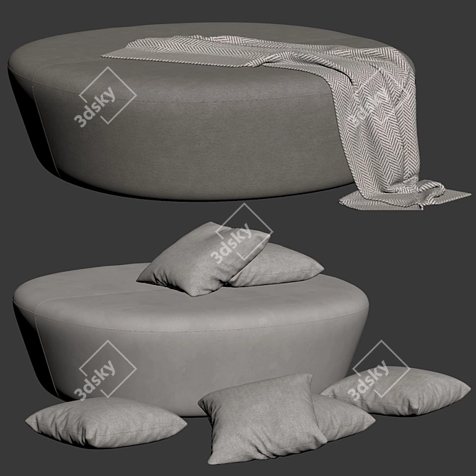 Modern Beat Pouf by Andreu World 3D model image 7