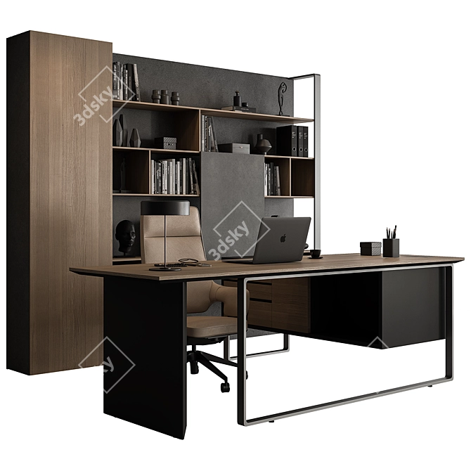 Executive Boss Desk Furniture Collection 3D model image 1