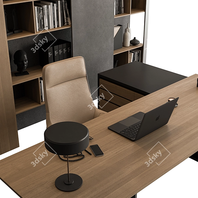 Executive Boss Desk Furniture Collection 3D model image 3