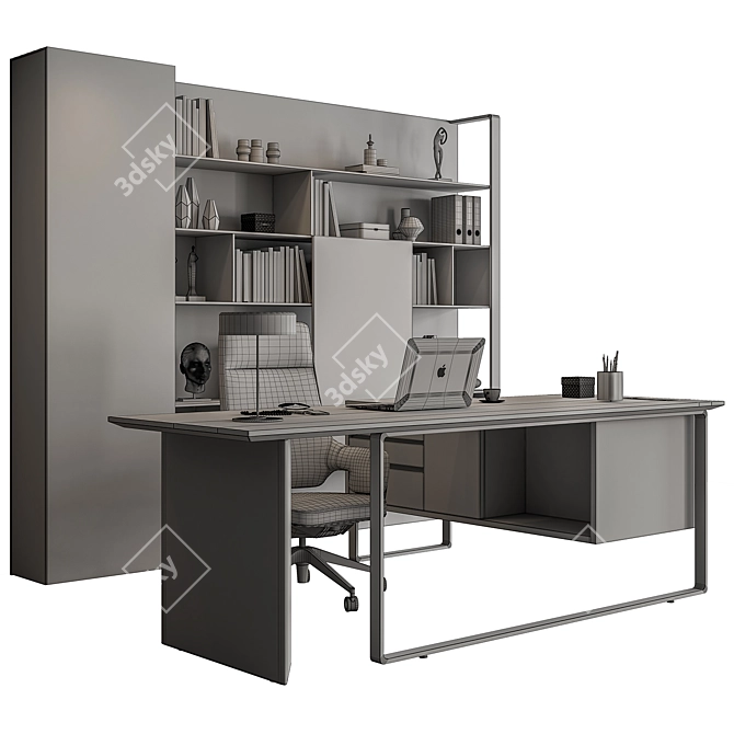 Executive Boss Desk Furniture Collection 3D model image 5