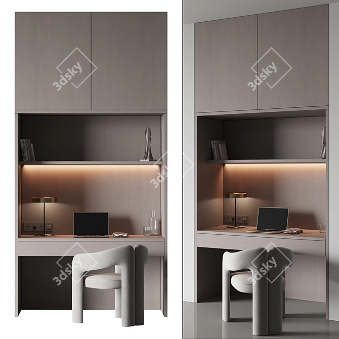 All-in-One Cubicle Workspace 3D model image 4