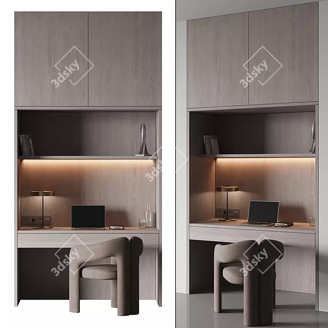 All-in-One Cubicle Workspace 3D model image 7