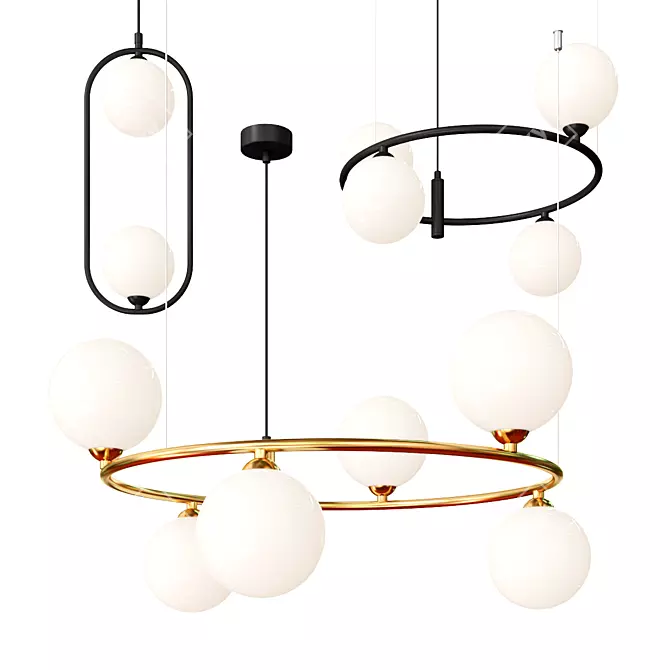 Elegant Maytoni Ring Pendant Lights 3D model image 1