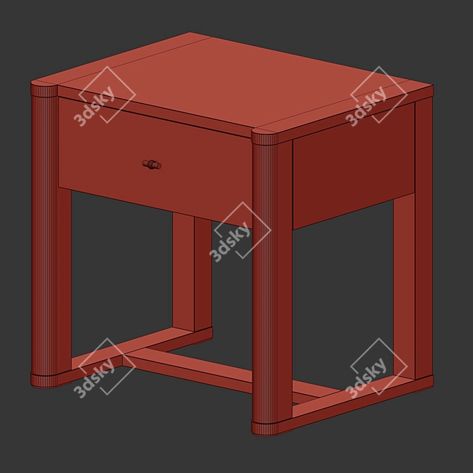 HULL BEDSIDE TABLE: Elegant Nightstand 3D model image 4