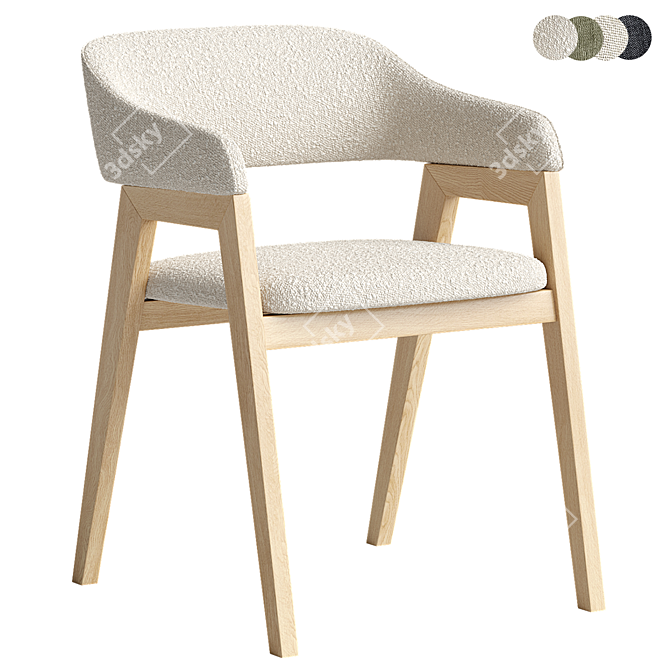 Chelsea Cream Fabric Chair Modelling 3D model image 1